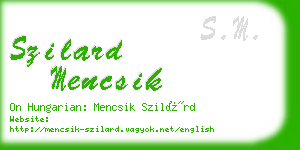 szilard mencsik business card